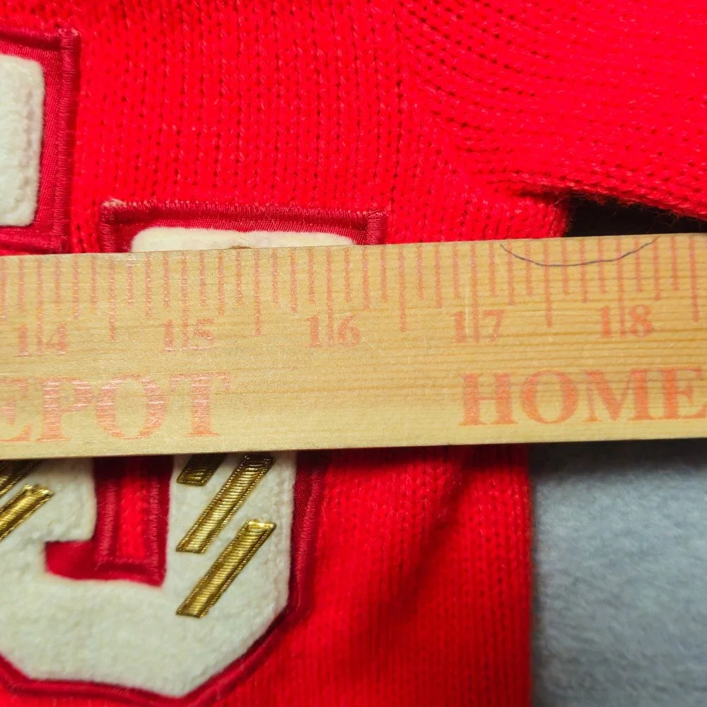 Vintage Miami Knitting Mills Red Varsity Letterman Cardigan SJ Patch Mens Small